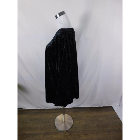The Lounge Collection Shirt Womens Large Black Crushed Velvet Boatneck Velour - Picture 4 of 12